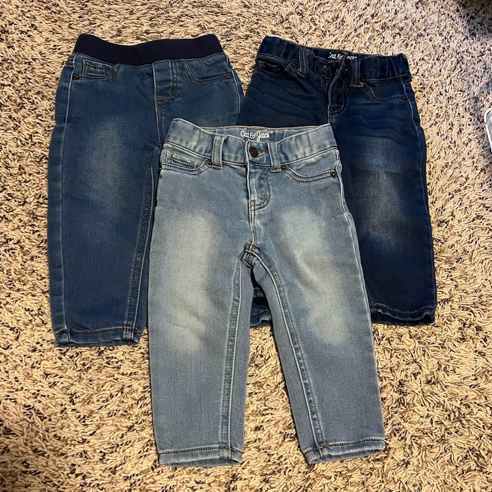 3 pairs of Cat & Jack Jeans 18m